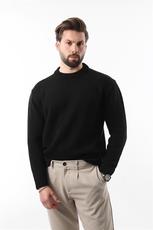 MDX Black Bicycle Collar Overfit Men's Sweater E7402 - Antioch