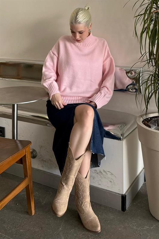 MDX Pink Turtleneck Women's Sweater Mg2535 - Spring Hill