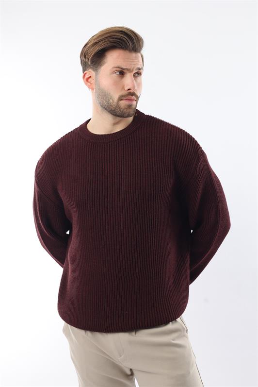 MDX Burgundy Bicycle Neck Sweater Men's Sweater E7410 - Atascocita