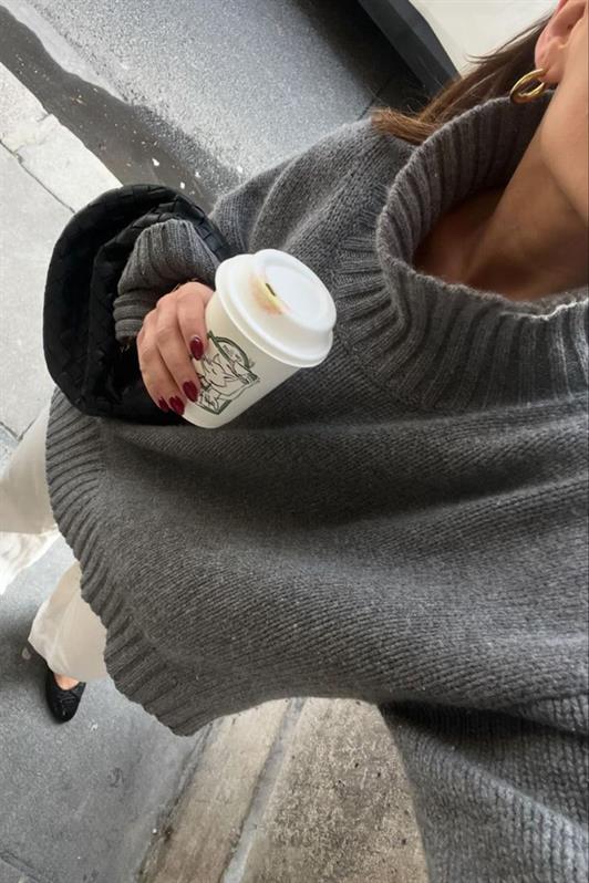 MDX Antrasit Boğazlı Kadın Triko Kazak Mg2535 - Saarlouis