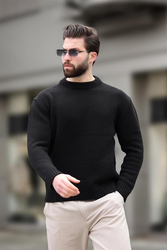 MDX Black Bicycle Collar Overfit Men's Sweater E7402 - Antioch