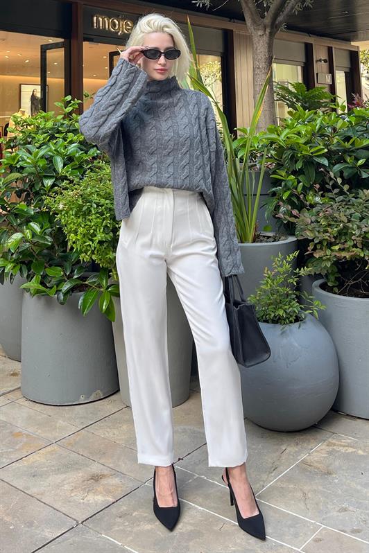 MDX Anthracite Fisherman Collar Knitted Sweater MG2172 - Honolulu