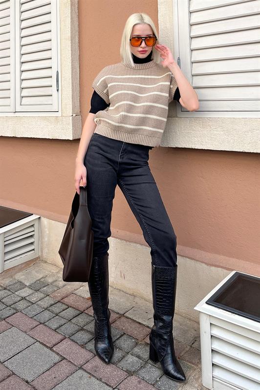 MDX Mink Striped Knit Sweater MG2159 - North Bay