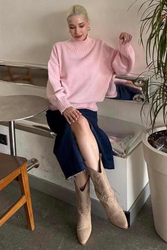 MDX Pink Turtleneck Women's Sweater Mg2535 - Spring Hill