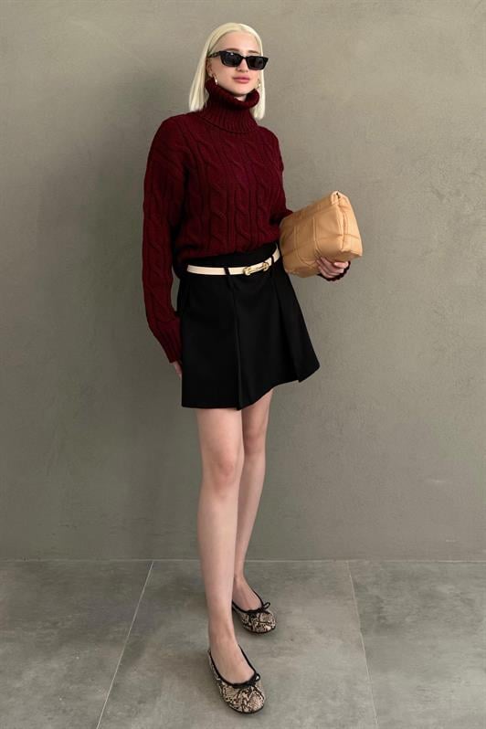 MDX Burgundy Turtleneck Sweater MG2376 - Alenquer
