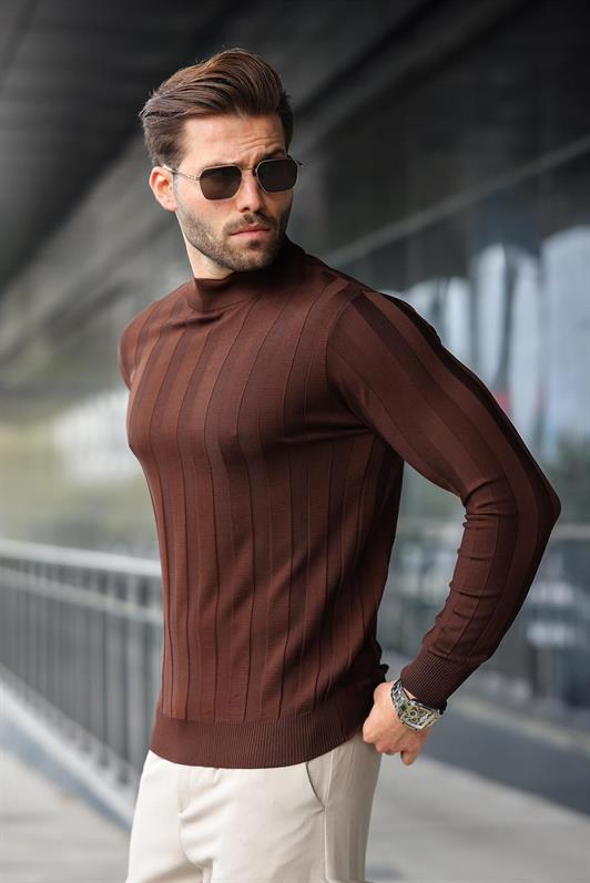 MDX Brown Half Fisherman Male Sweater E7423 - Chicopee