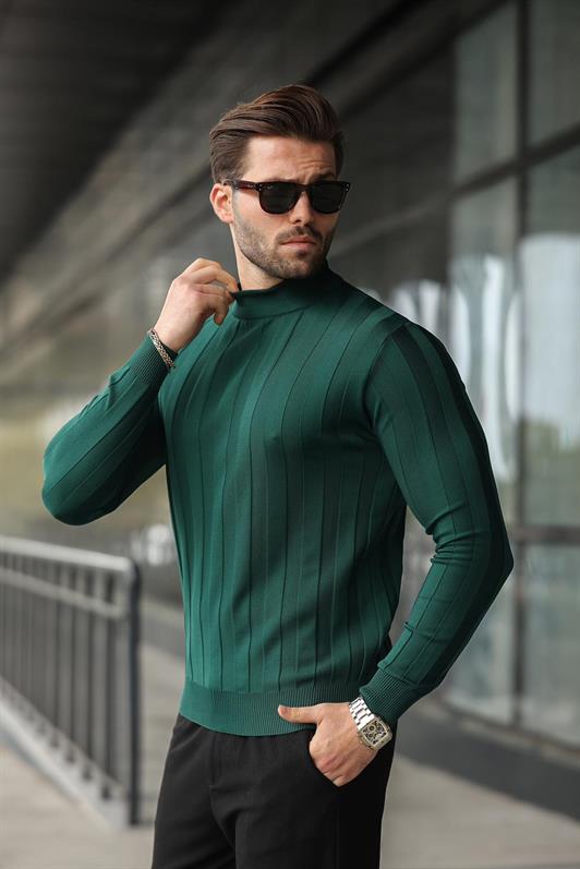 MDX Oil Green Half Fisherman Male Sweater E7423 - Créteil