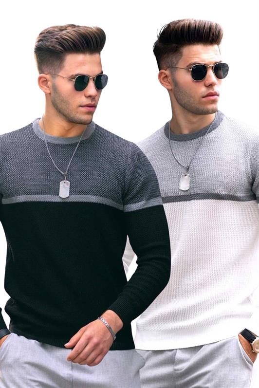MDX Black/White Color Block Men's 2-Pack Sweater 4734 - Daly City