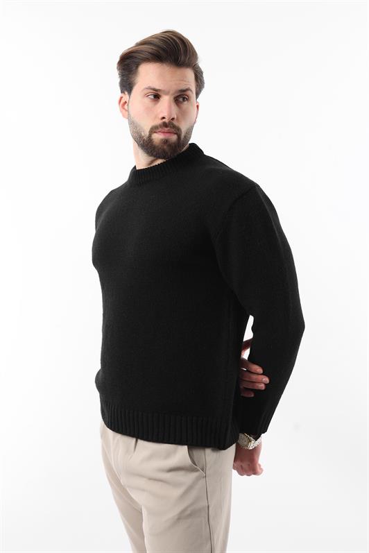 MDX Black Bicycle Collar Overfit Men's Sweater E7402 - Antioch