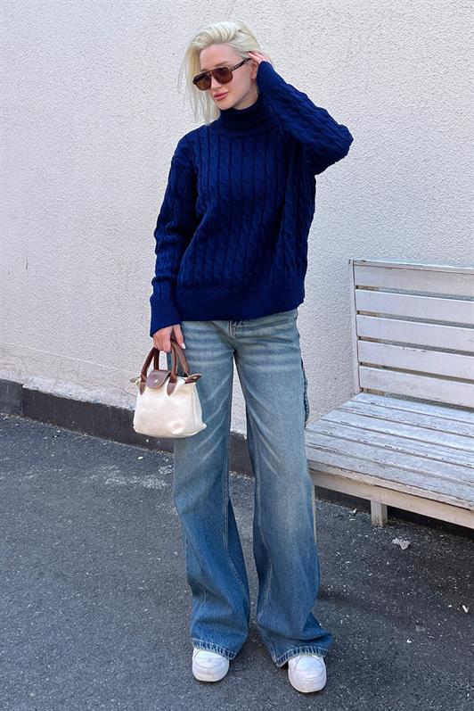 MDX Saks Fisherman Collar Textured Women's Sweater MG2197 - Round Lake Beach