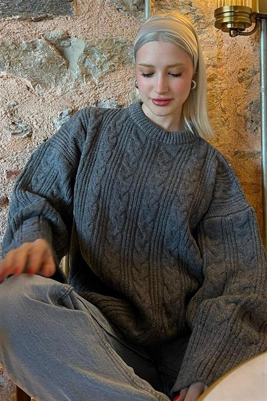 MDX Anthracite Bicycle Neck Knitted Sweater MG2009 - Noisy-le-Sec