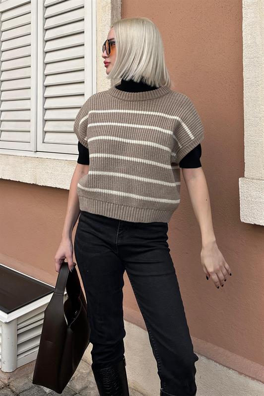 MDX Mink Striped Knit Sweater MG2159 - North Bay