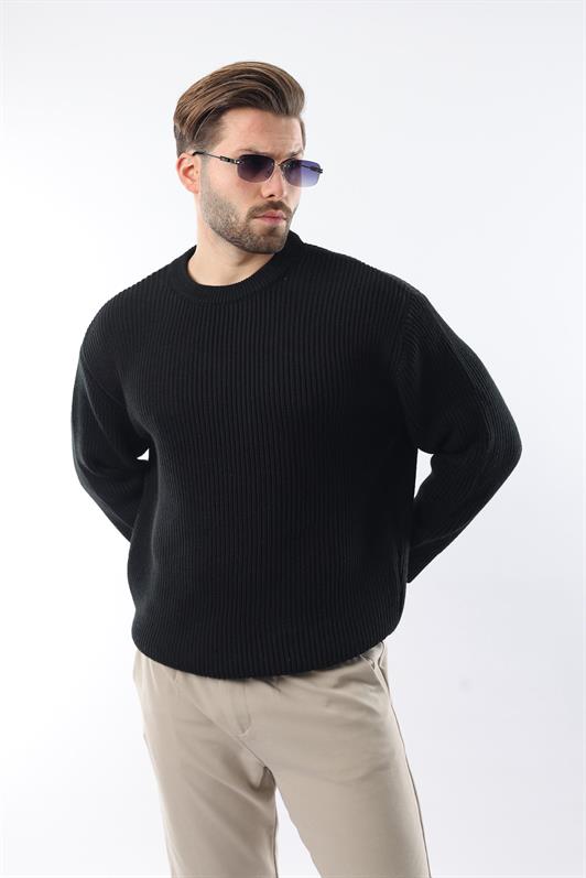 MDX Black Bicycle Collar Sweater Men's Sweater E7410 - Nezahualcóyotl