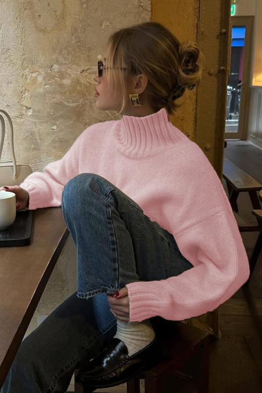 MDX Pink Turtleneck Women's Sweater Mg2535 - Spring Hill