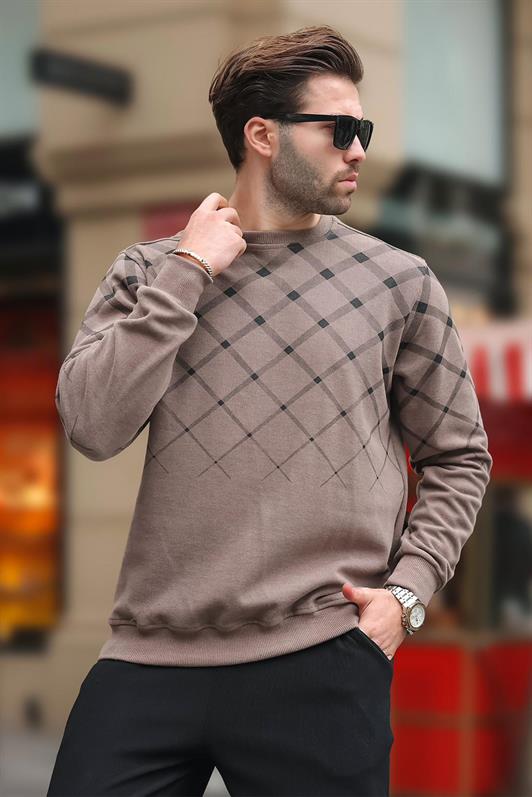 MDX Camel Patterned Turtleneck Sweater 6019 - Licata