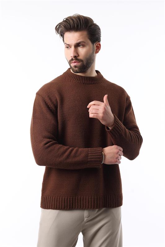MDX Brown Bicycle Collar Overfit Men's Sweater E7402 - Moers