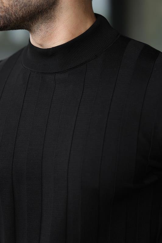 MDX Black Half Fisherman Male Sweater E7423 - Boca Raton