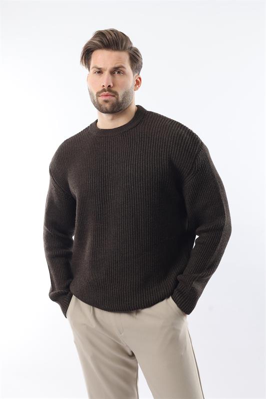 MDX Brown Bicycle Collar Sweater Men's Sweater E7410 - Amstelveen