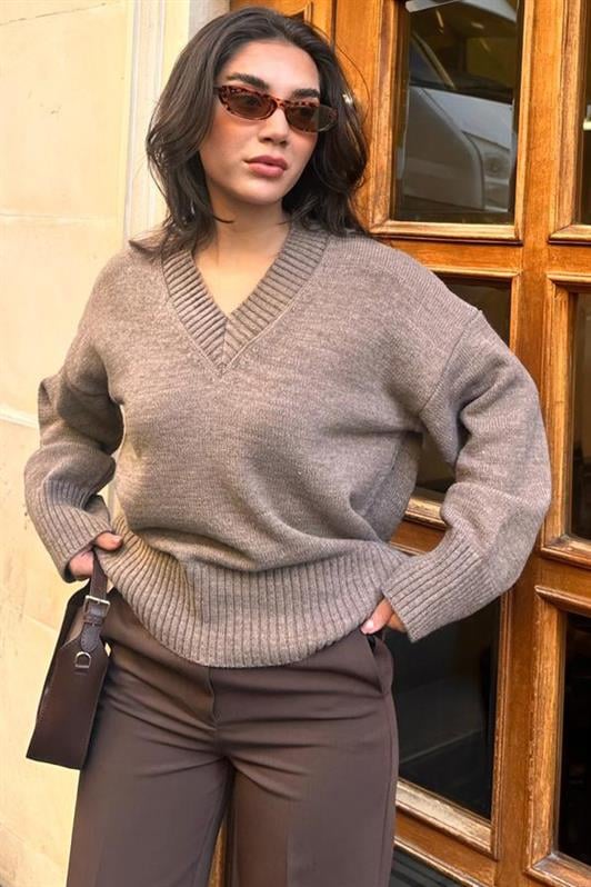 MDX Mink V-Neck Oversized Women's Sweater MG2149 - Widnes