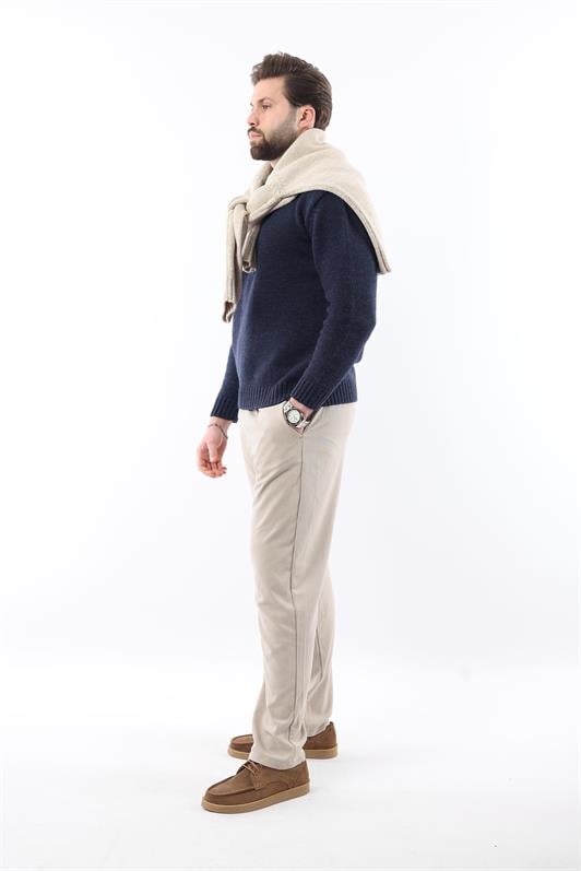 MDX Navy Blue Bicycle Collar Oversized Men's Sweater E7402 - Valle Hermoso