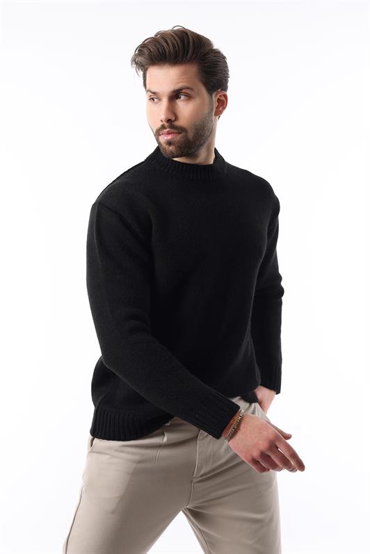 MDX Black Bicycle Collar Overfit Men's Sweater E7402 - Antioch
