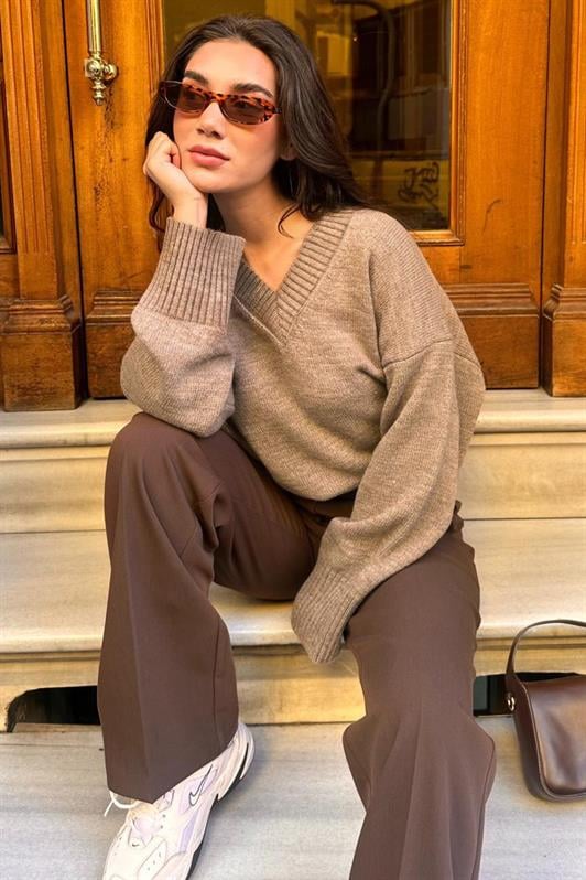 MDX Mink V-Neck Oversized Women's Sweater MG2149 - Widnes