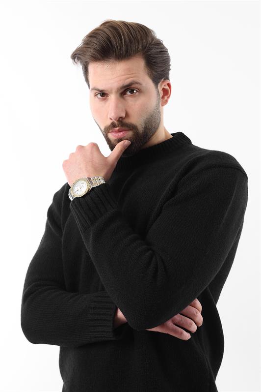 MDX Black Bicycle Collar Overfit Men's Sweater E7402 - Antioch