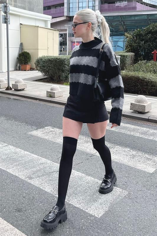 MDX Anthracite Patterned Oversized Sweater MG1205 - Mechanicsville