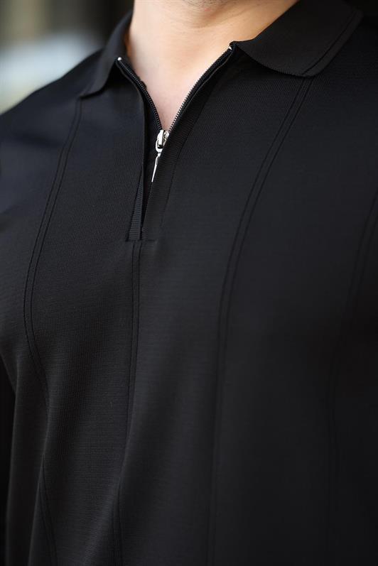 MDX Black Polo Neck Zippered Men's Sweater E7427 - Bila Tserkva