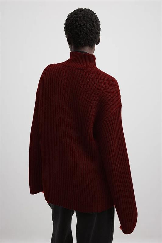 MDX Burgundy Zip Neck Basic Sweater MG1960 - West Allis