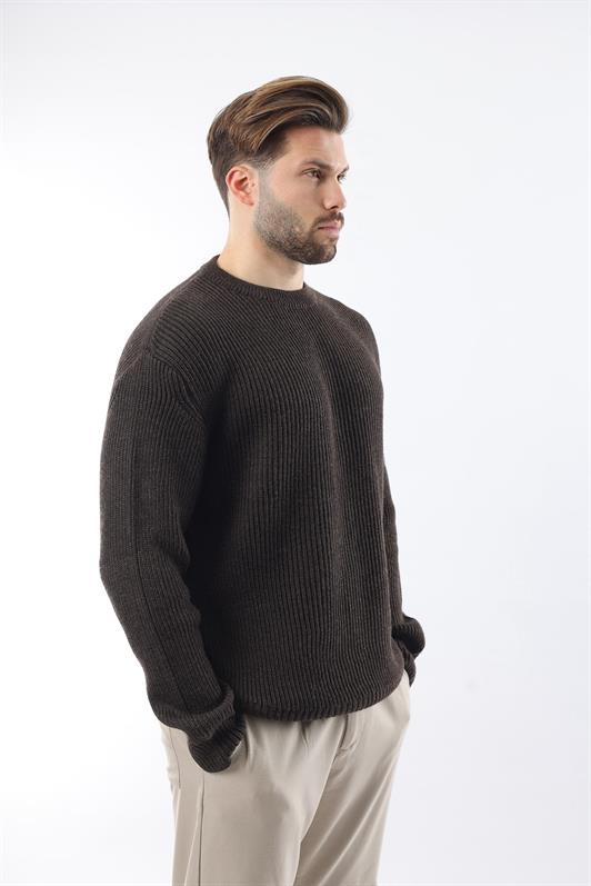 MDX Brown Bicycle Collar Sweater Men's Sweater E7410 - Amstelveen