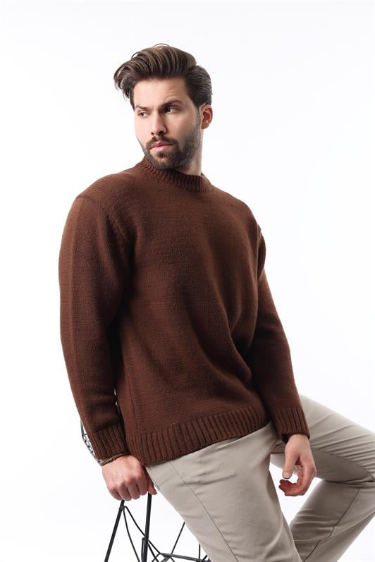 MDX Brown Bicycle Collar Overfit Men's Sweater E7402 - Moers