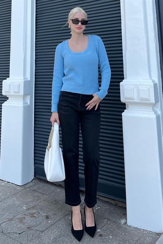 MDX Blue Bicycle Collar Basic Knit Sweater MG2189 - Baia Mare