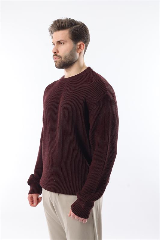 MDX Burgundy Bicycle Neck Sweater Men's Sweater E7410 - Atascocita