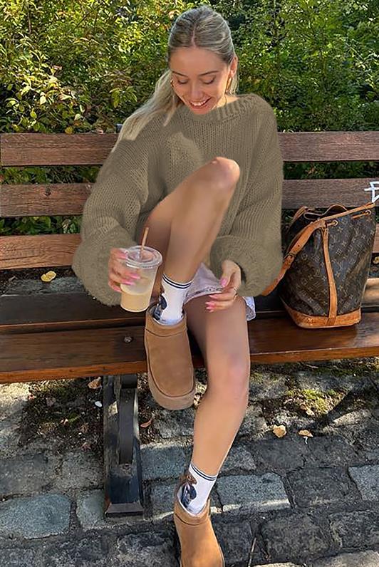 MDX Mink Balloon Sleeve Comfortable Fit Women's Sweater MG2602 - Laindon