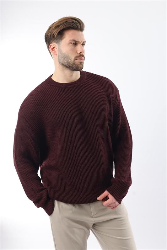 MDX Burgundy Bicycle Neck Sweater Men's Sweater E7410 - Atascocita