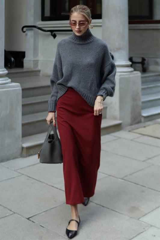 MDX Antrasit Boğazlı Kadın Triko Kazak Mg2535 - Saarlouis