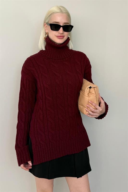 MDX Burgundy Turtleneck Sweater MG2376 - Alenquer