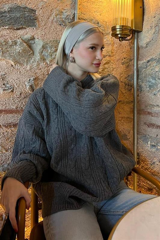 MDX Anthracite Bicycle Neck Knitted Sweater MG2009 - Noisy-le-Sec