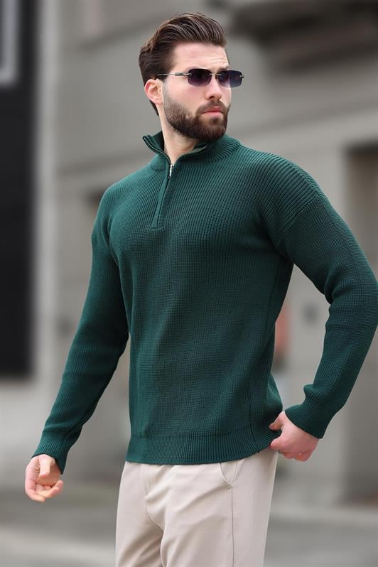 MDX Petrol Green Zip Neck Men's Sweater E7295 - Cananea