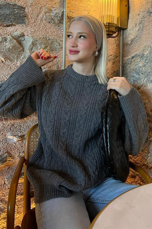 MDX Anthracite Bicycle Neck Knitted Sweater MG2009 - Noisy-le-Sec
