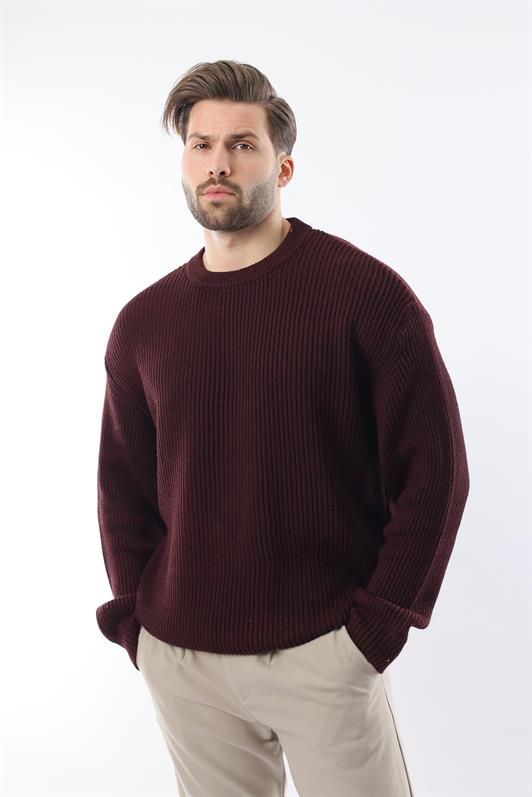 MDX Burgundy Bicycle Neck Sweater Men's Sweater E7410 - Atascocita