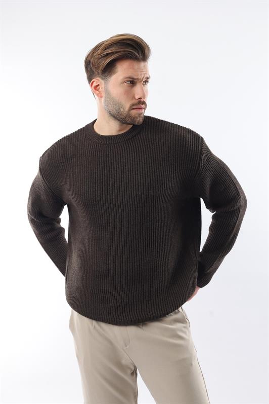 MDX Brown Bicycle Collar Sweater Men's Sweater E7410 - Amstelveen