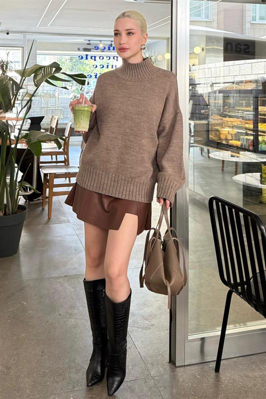 MDX Vizon Boğazlı Kadın Triko Kazak Mg2535 - Auxerre