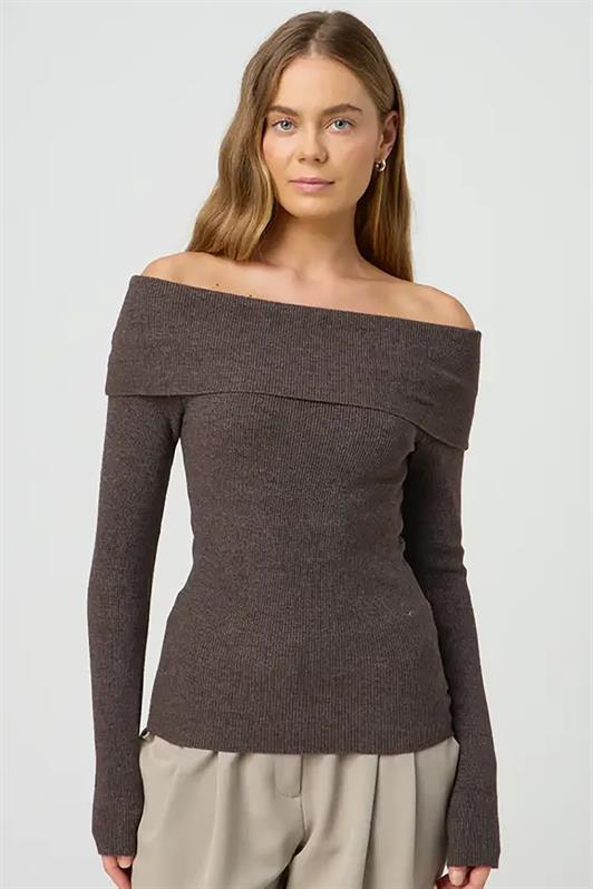 MDX Brown Madonna Collar Long Sleeve Sweater MG2184 - Vasylkiv