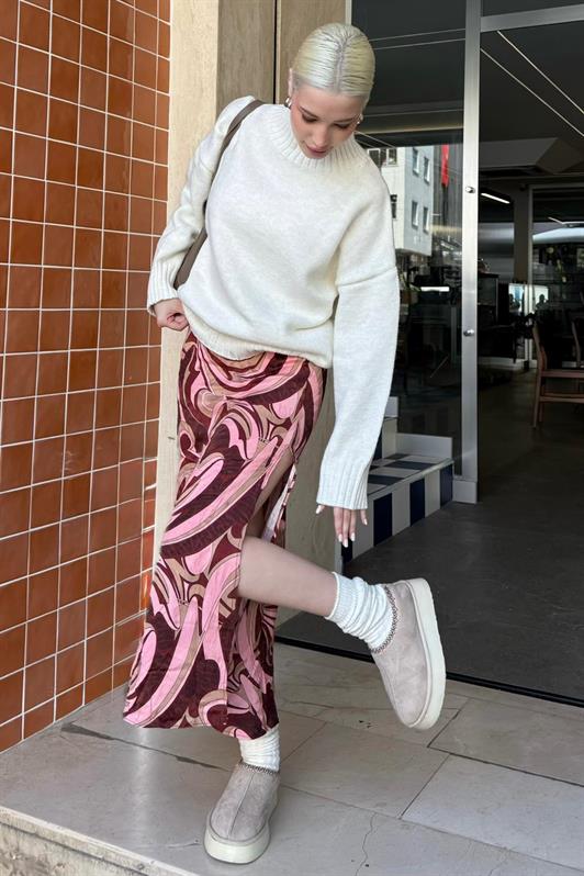 MDX Ekru Boğazlı Kadın Triko Kazak Mg2535 - Princeton