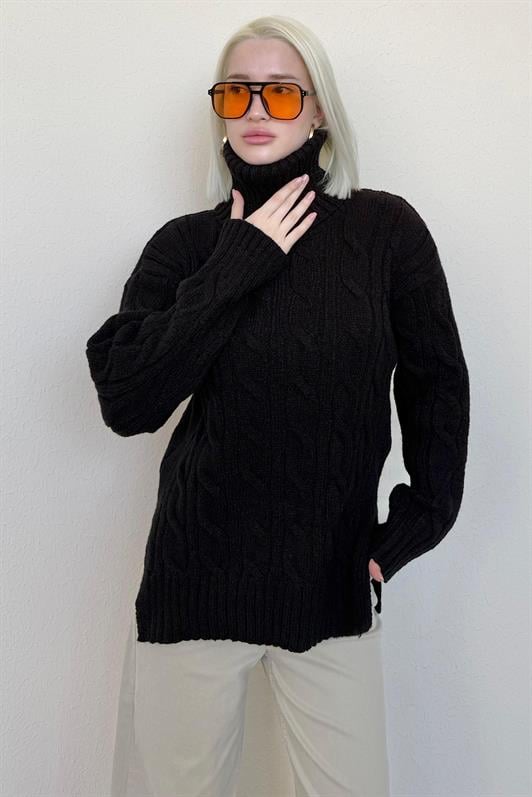 MDX Black Turtleneck Sweater MG2376 - Lousada