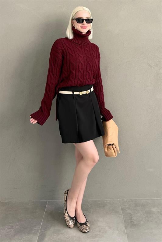 MDX Burgundy Turtleneck Sweater MG2376 - Alenquer
