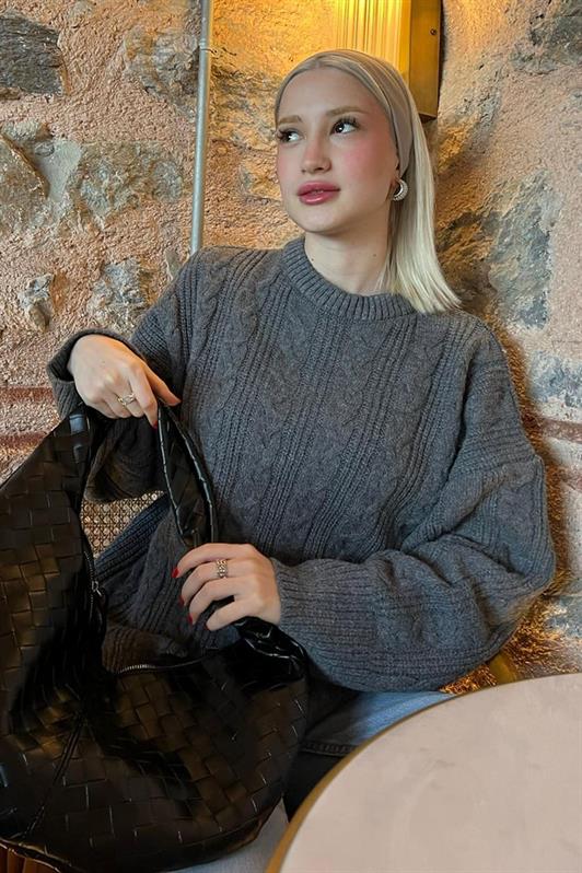 MDX Anthracite Bicycle Neck Knitted Sweater MG2009 - Noisy-le-Sec