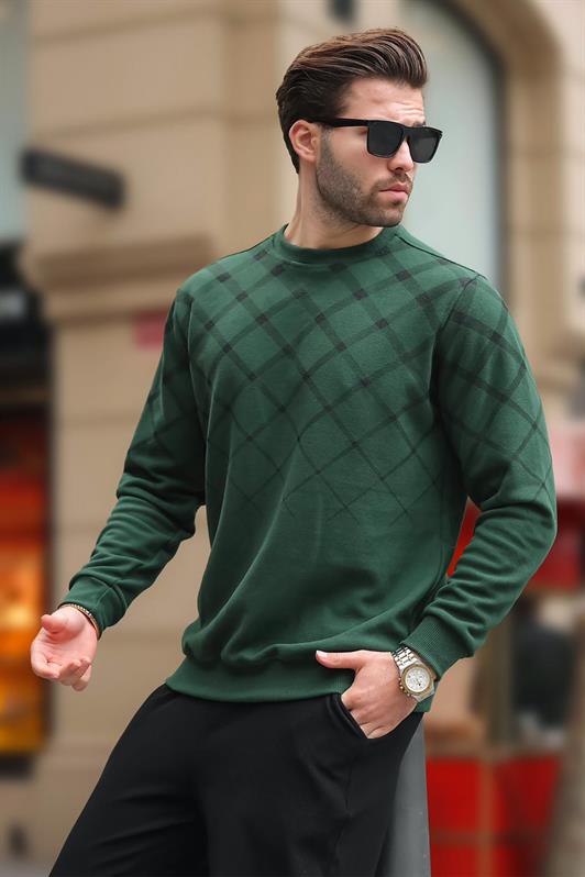 MDX Oil Green Patterned Turtleneck Sweater 6019 - Alvarado